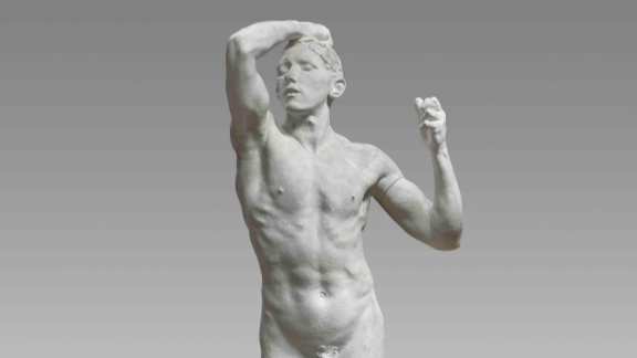 Marble sculpture of a standing nude man
