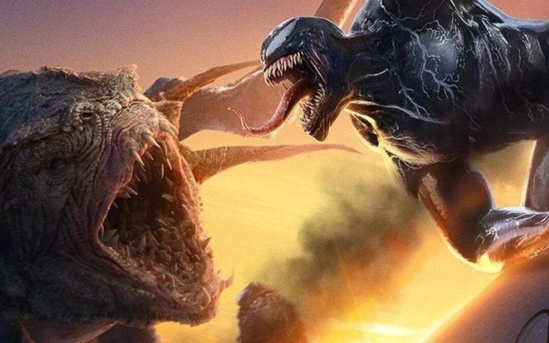 Monster and alien symbiote face off in battle.
