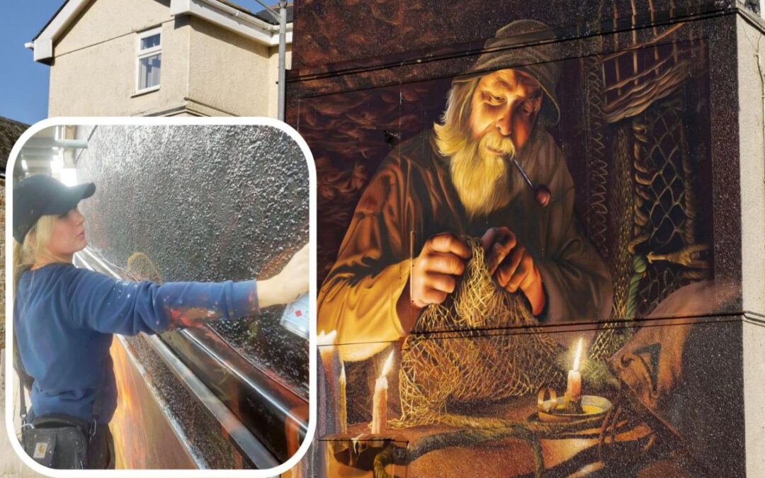 Conozca al artista de 20 años detrás del impresionante mural de pescadores de Newquay