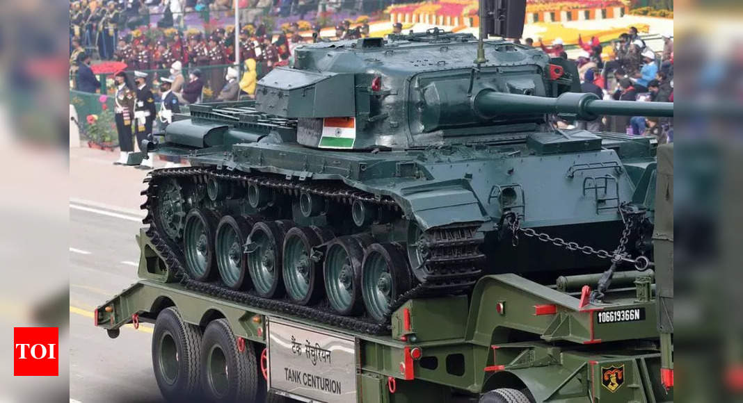 Indian Centurion tank on parade truck