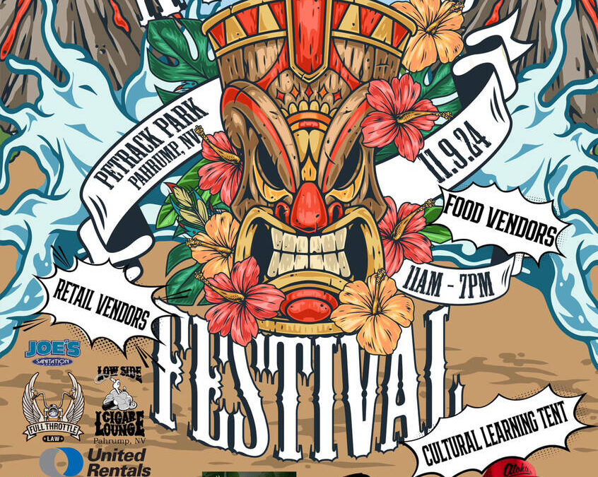 A Hui Hou Festival poster with vibrant design elements.