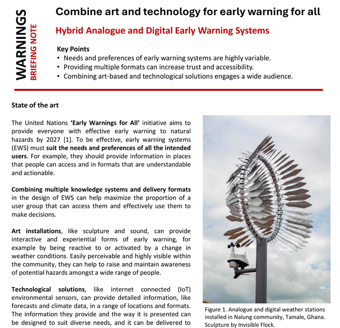 Combine arte y tecnología para una alerta temprana para todos: sistemas híbridos de alerta temprana analógicos y digitales – Mundo