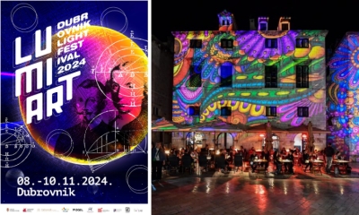 Dubrovnik Lumiart Festival 2024 vibrant light show.