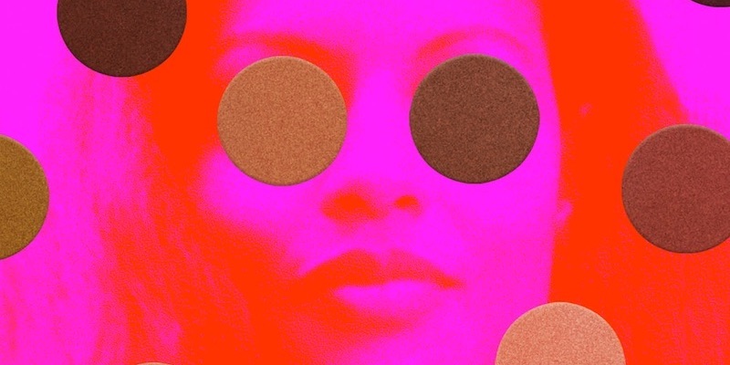 Colorful abstract portrait with circular patterns