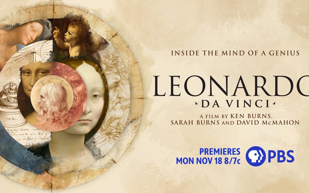 Leonardo da Vinci documentary premiere announcement poster.