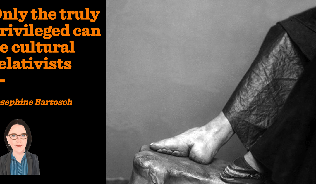 Cultural relativism quote with abstract art image.