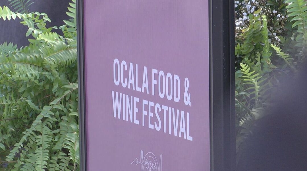 Sign promoting Ocala Food and Wine Festival