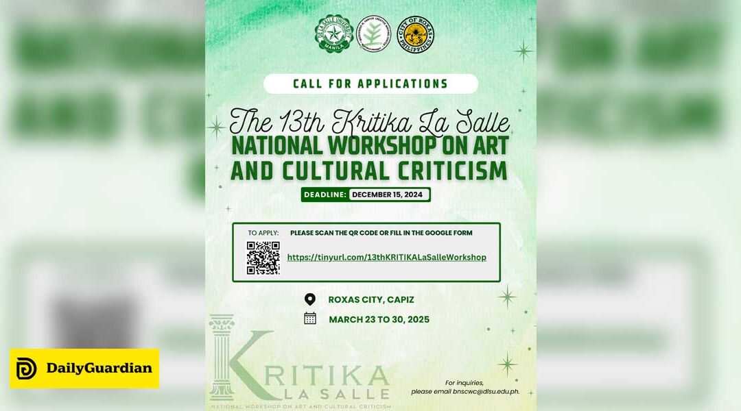 Kritika La Salle workshop application details 2025.