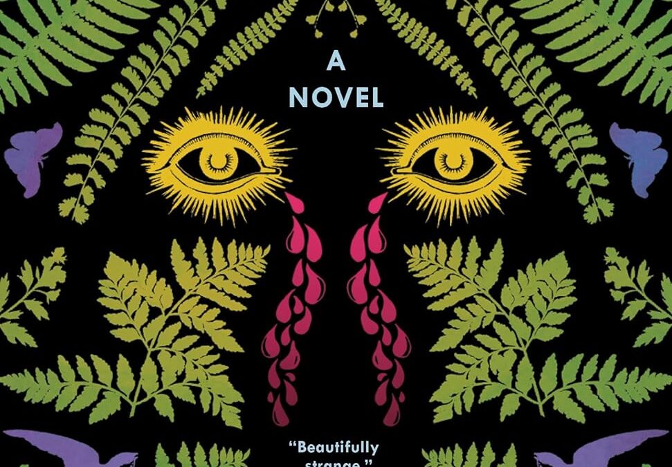 Book cover with colorful animals and ferns, 'Smothermoss'