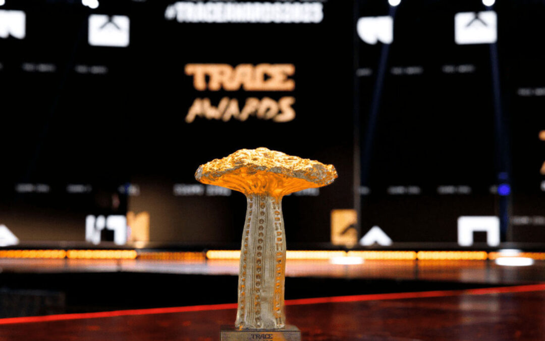 Golden Trace Awards trophy on stage