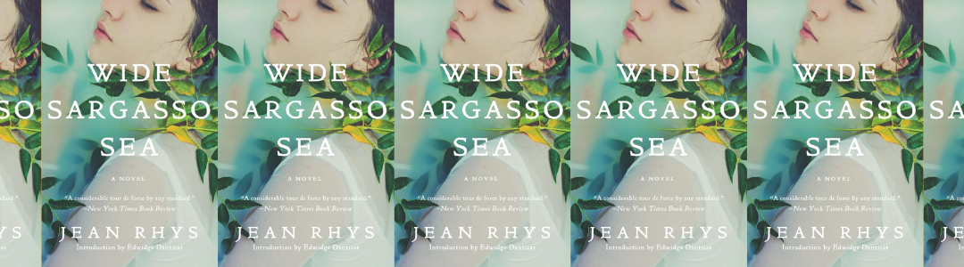 Wide Sargasso Sea book cover with woman's portrait.